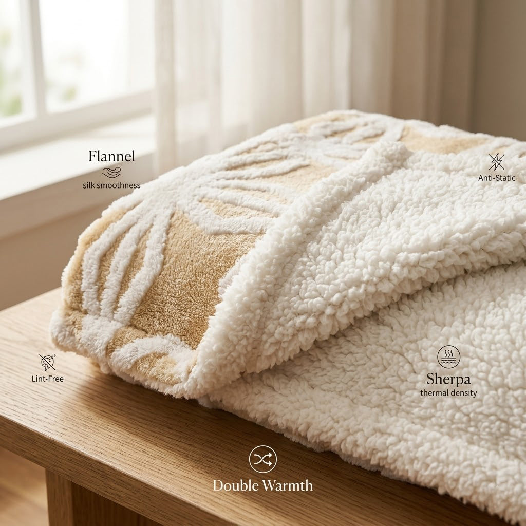Close-up of KiriHome electric blanket soft fleece fabric texture