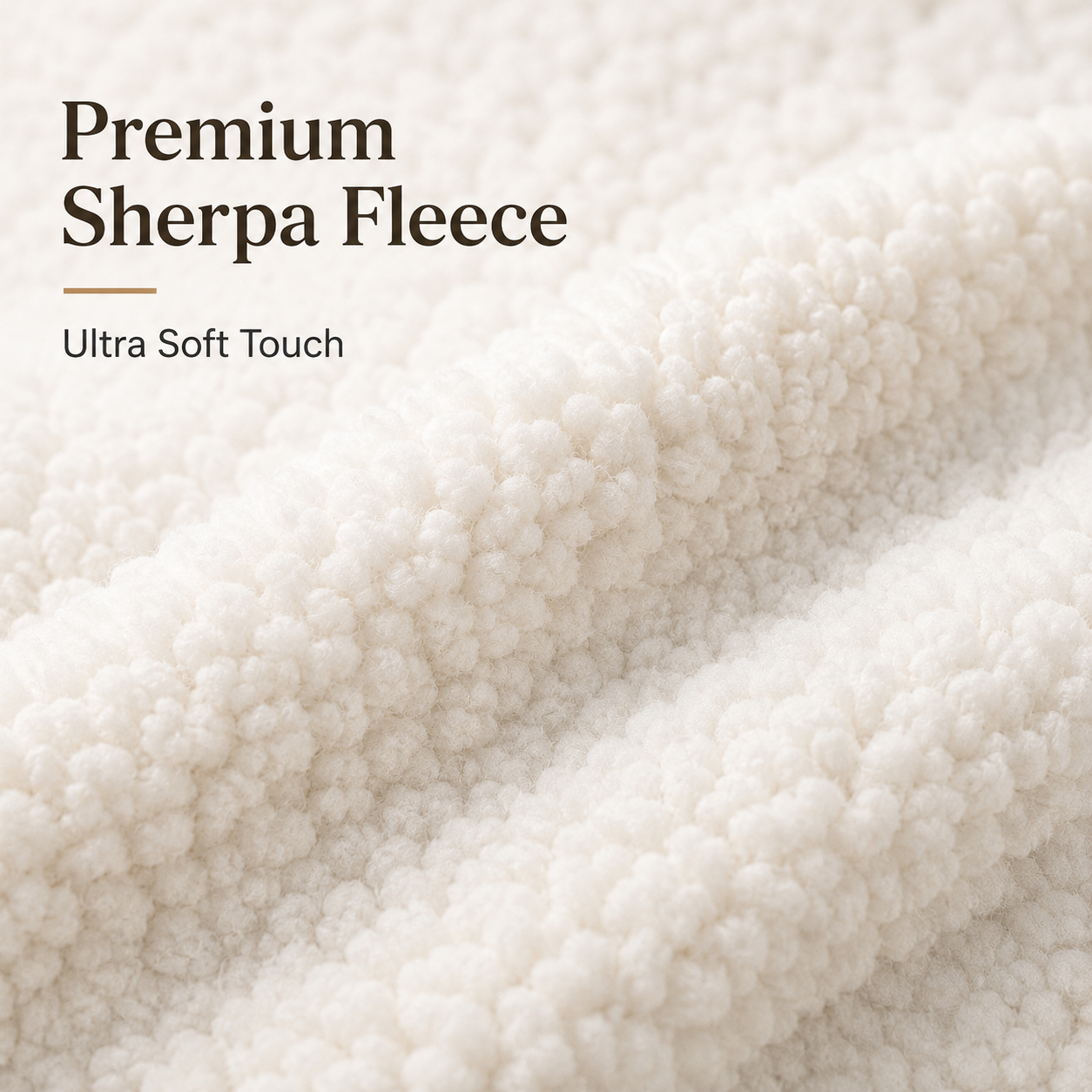 Close-up of KiriHome sherpa heated mattress pad premium fleece fabric texture
