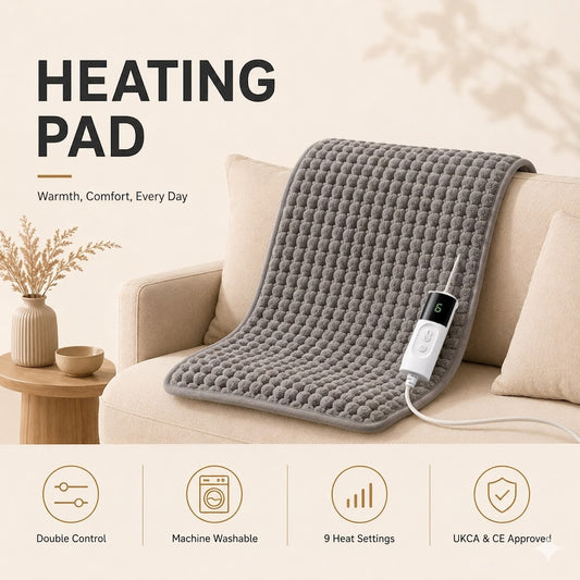 KiriHome heating pad ultra-soft fleece electric heat pad for back pain relief
